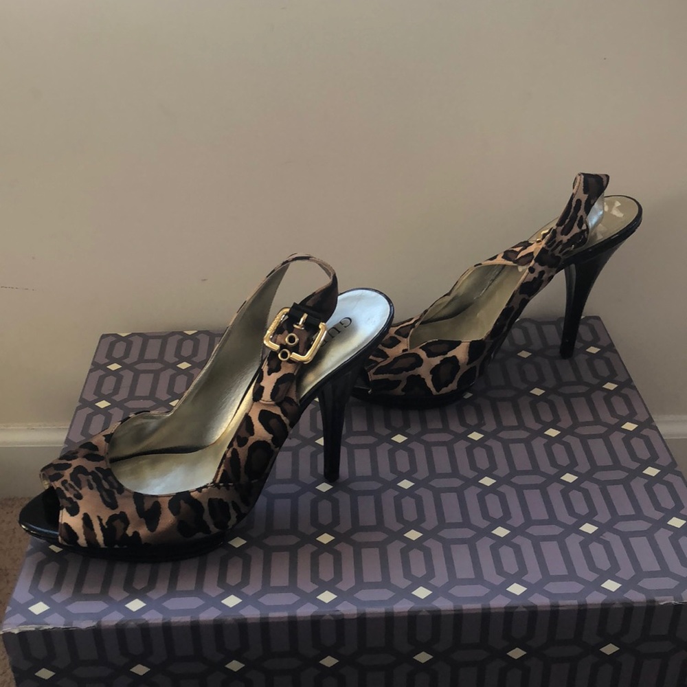 Leopard Print Guess Slingback Heels - image 2